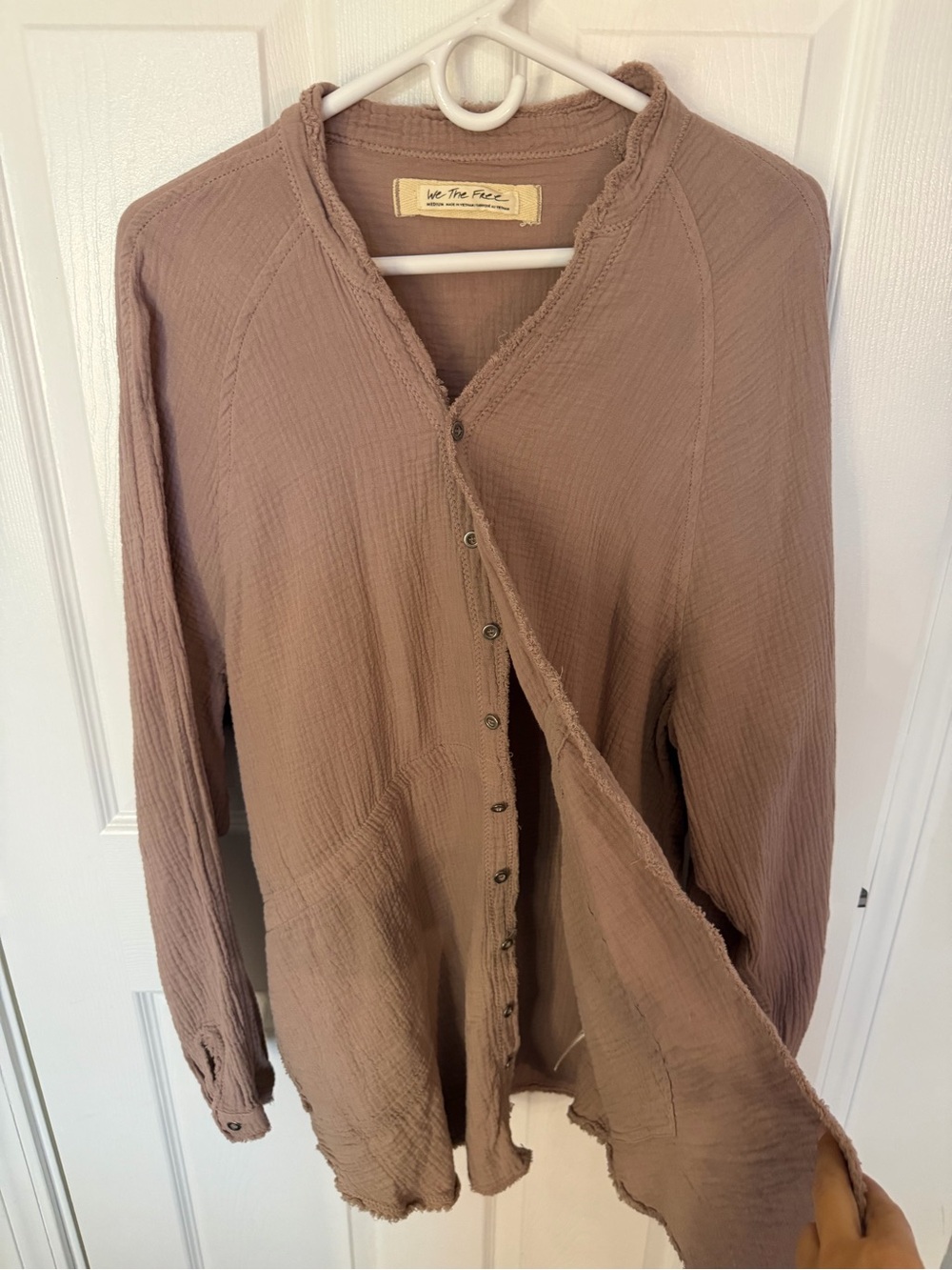 We The Free Summer Daydreamer Gauze Button-front Shacket in M - Picture 3 of 5